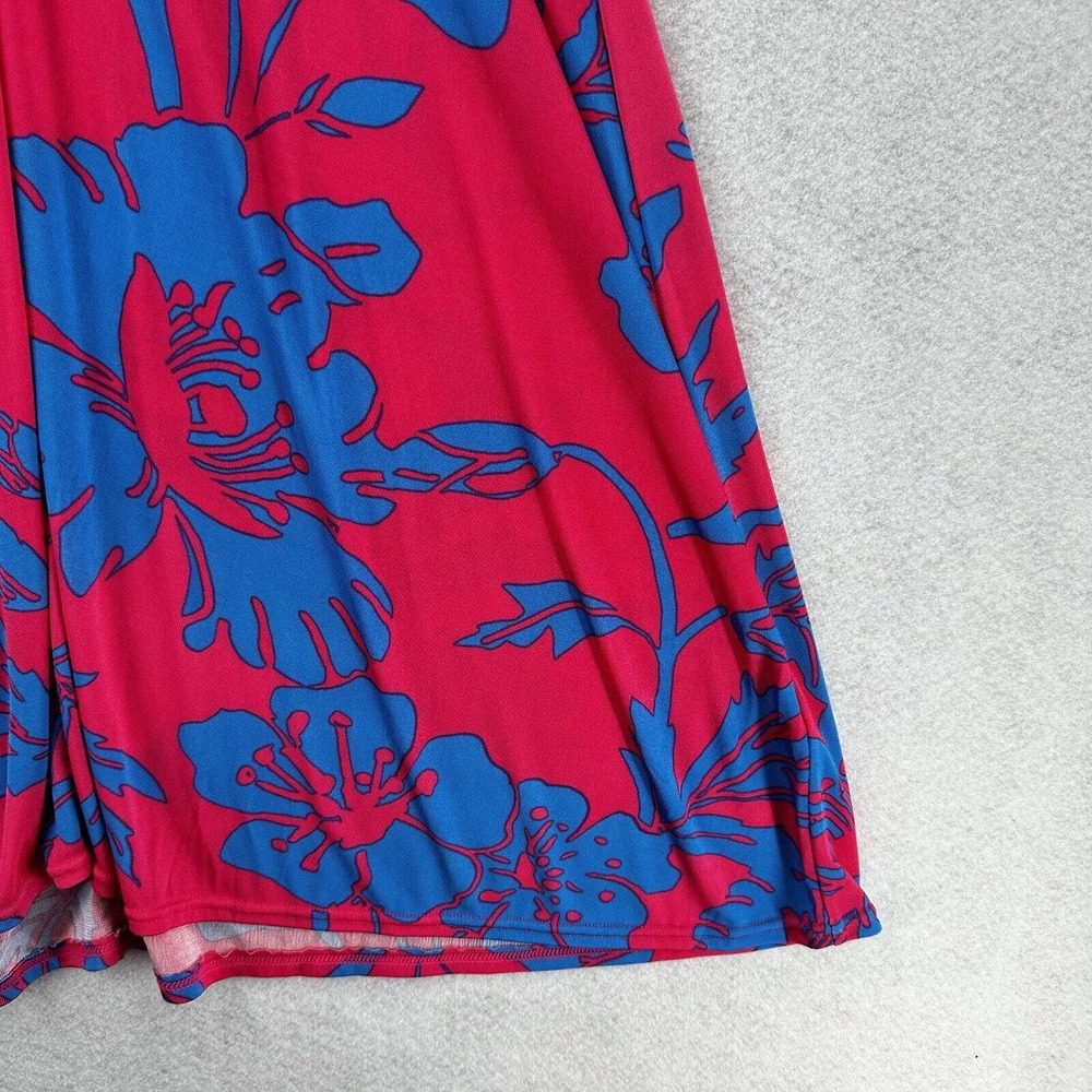 Free People Halter‎ Dress Womens SMALL Pink Blue Hawaiian Tropical Beach Midi - Picture 5 of 14